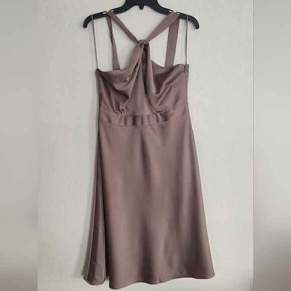J. Crew Halter Crisscross Silky Dress in Brown Size 10 - Picture 1 of 10